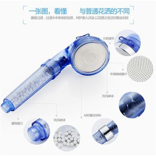 ルぁThree-speed shower adjustable shower nozzle hand pressurized removable washable anti-blocking filt (4)
