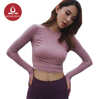MOVING PEACH sport long sleeve yoga wear fitness clothes top sport wear