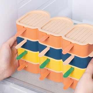 Gregorio Nice-looking Ice-pop Mold 3 Grids Ice-lolly Mould Jelly Form Making Mould Helpful for Home