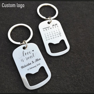 Personalized Bottle Opener Customized Calendar Name Date Beer Bottle Opene Keychain/Key Ring Party 0