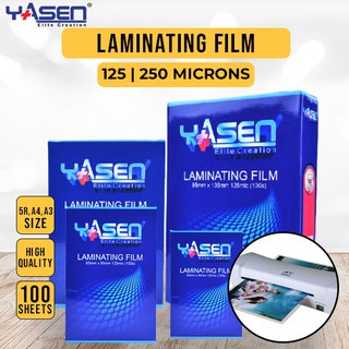 Shopee TOP10✆◐Yasen Laminating Film 125 / 250 microns Hot Process Laminating Film 5R/ A4/ A3/ Short/