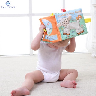 Belaminimi-Soft Cloth Books Infant Animal Books Baby Story Book Early Educational Rattle Toys For Newborn Baby (3)