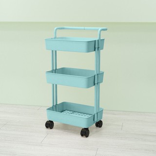 WJF NEW 3-Tier Kitchen Utility Trolley Cart Shelf Storage Rack Organizer with Wheels and Handle (5)