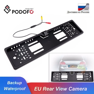 Podofo EU Car License Plate Frame Car Rear View Camera European Waterproof Auto Car Reverse Backup R