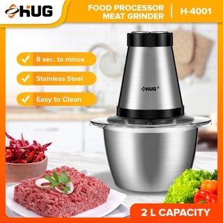 HUG 304 2L Electric Meat Grinder Mincer Food Chopper Stainless Steel Food Processor H-4001