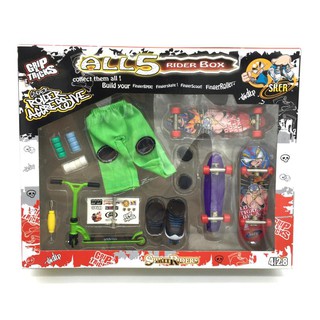 【Hot Sale/In Stock】 Alloy toy finger skateboard belt tool mini bicycle set plastic skateboard venue