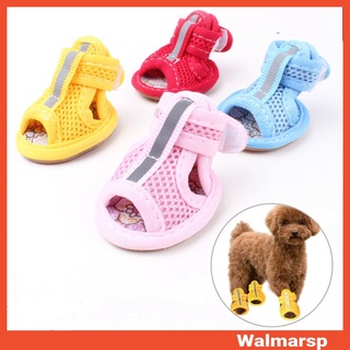 4pcs/Set Pet Dog Shoes Anti-Slip Breathable Soft Mesh Sandals for Puppy