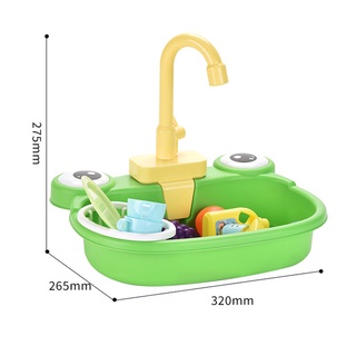 Kitchen Frog Dishwasher Toy Set Household Educational Toys Pretend To Play Boy and Girl Play Alone (9)