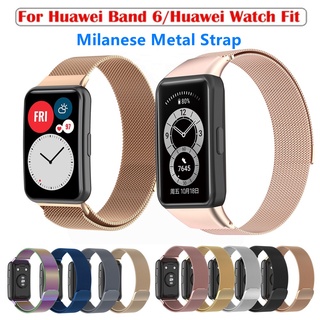 huawei band 6/huawei watch fit smart watch milanese strap replacement stainless steel watchband for huawei Honor Band 6