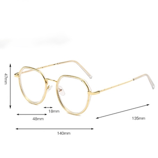Fashion Round Anti-radiation Glasses Anti-blue Metal Frame Replaceable Lens Eyeglasses (9)