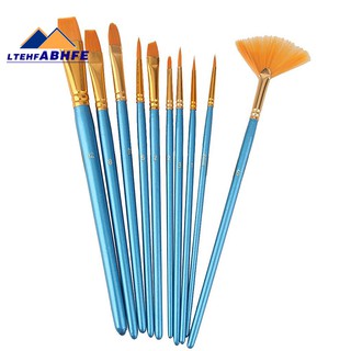 10pcs Blue Handle Nylon Hair Multifunction Paint Brushes (1)