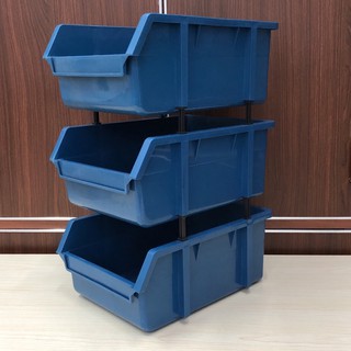 UD 3PCS Large Stackable Bin Boxes Storage Organizer Supplies Tools Bins and Tool Box Rack