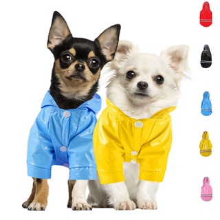 Pet Dog Raincoat PU Reflective Jacket Hooded Windproof Raincoat Waterproof Jacket Puppies Outdoor Br