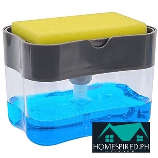 Soap Dispenser Kitchen Manual Press Liquid Soap Sponge Dish Wash Dispenser