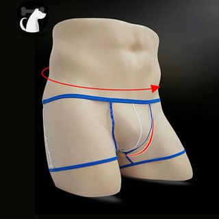 For Men (COD) Ultra-thin Transparent Low Waist Mesh Boxer Underpants Underwear (4)