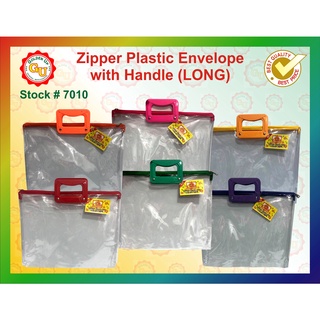 #7010 Transparent Zipper Envelope Long with Handle | GUGM