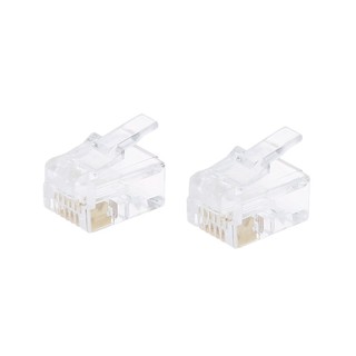NIKI 100pcs RJ12 6P6C Modular Cable Head Telephone Connectors Crystal Plugs