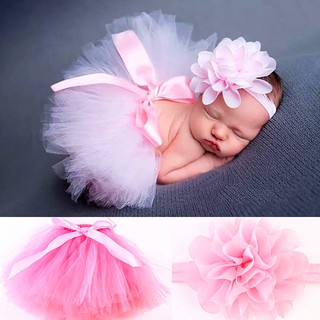 Baby Girls Newborn Headband Tutu Skirt Costume Photo Photography Prop (1)