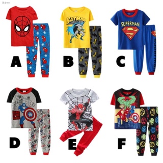 Popular pera✙Spiderman Captain America Batman Marvel Baby Boys Kids Short Sleeves Pajama Set Sleepwe (1)