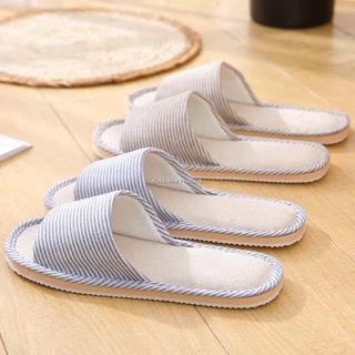 2021 newJapanese linen indoor non-slip home slippers for women and men