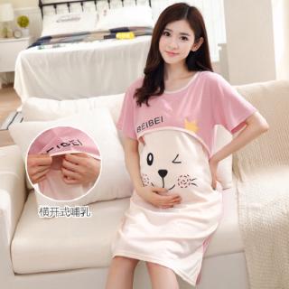 Pregnant women, children's skirts, parturient's pajamas, spring and autumn nursing clothes, home clothes, nightdresses