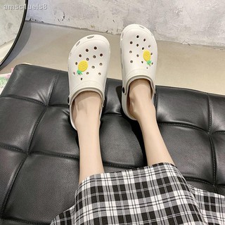 Beach shoes◐⊕Baotou hole shoes female non-slip outer wear soft thick-soled beach shoes breathable nu