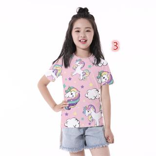 Children Unicorn T-shirts Summer Boys Girls Casual Pullovers (5)