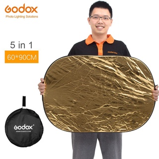In StockGodox 60 X 90Cm 5 In 1 Portable Collapsible Light Oval Photography Reflector