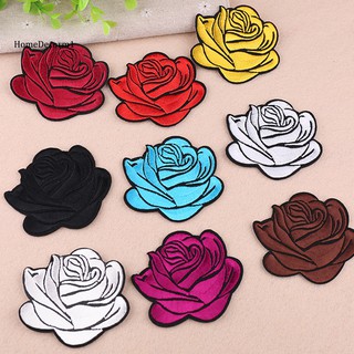 HMDC_Rose Badge Iron On Patch Decoration Flower Bag Hat Applique Clothing Accessory