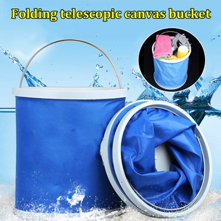 11L Portable Folding Oxford Water Bucket Multifunctional Retractable Car Wash Bucket Foldable Basin