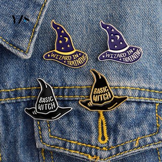 Witch Cap Letter Enamel Jacket Brooch Pin