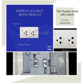 Electrical Circuitry & Parts❉❅❀T&J DUPLEX OUTLET WITH GROUND AND SAFETY SWITCH FOR BETTER USE.