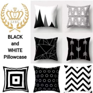 [COD] New Black and White Home Cushion Cover Soft Square Throw Pillow Case
