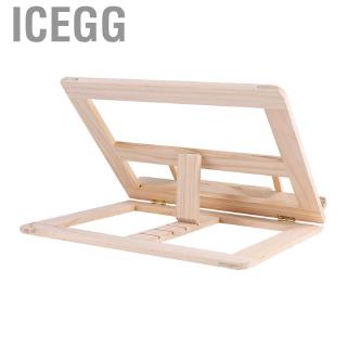Icegg Wooden Book Stand Adjustable Cook Display Folding Ipad Tablet Holder (5)