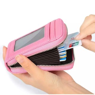 RFID Blocking Genuine Leather Credit Card Case Holder Security Travel Wallet for Men and Women