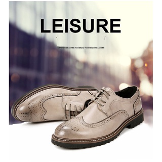 【AVA & Ready Stock】 men Brogue Style leather shoes Men Oxford Casual business Shoes JW743
