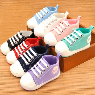 【0-1 Years Old】Baby Canvas Shoes Soft Sole Toddler Shoes Available In Multiple Colors