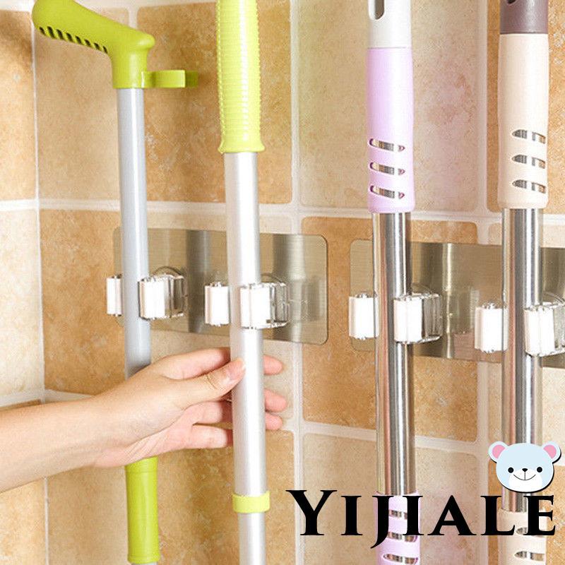 (Hot Sales)YJ★- Kitchen Wall Mounted Non Slide Broom Mop Holder (1)