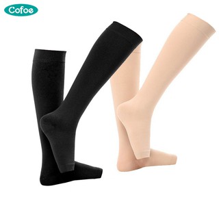 Cofoe Medical Varicose Veins Socks Compression Elastic Anti-thrombosis Pressure Stocking Middle Tube Open Toe