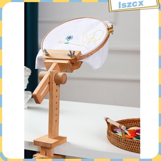 [Limit Time] Adjustable Wood Cross Stitch Rack Embroidery Lap Stand Holder Frame Clamps Hoop Holder Wooden Tabletop Stand for Cross Stitch Needlepoint Project