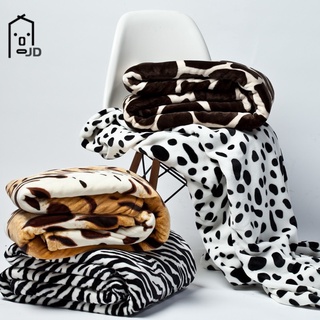 ஐBlanket Semi Size Kumot Flora Leopard Zebra Design 1.3X1.9M Microfiber Fleece Soft Adult Bed Home