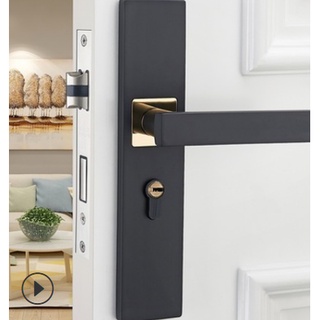 Aluminum Alloy Door Locks Continental Minimalist Bedroom Mute Cylinder Security Door Lock Interior