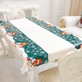 [ Ready Stock ] Christmas Disposable Tablecloth/ Rectangular Xmas Decoration Table Cover/ Christmas Party Kitchen Dining Table Cloth Decors