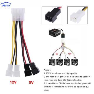 New♕1pc 4-Pin Molex to 3-Pin fan Power Cable Adapter Connector[ITEC]