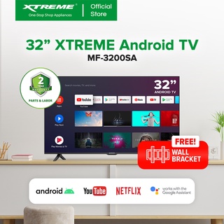 XTREME 32-inch Android 9.0 HD Frameless LED TV with Free Wall Bracket (Black) [MF-3200SA]