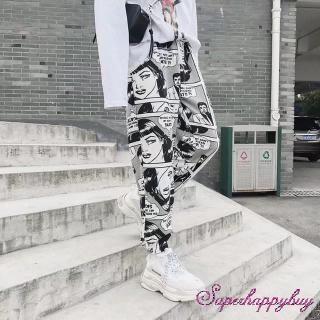 Women Korean Fashion Cartoon Long Loose Pants