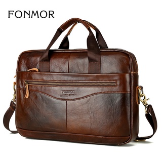 Men's Real-Leather Bag Briefcase Cowhide Men's Horizontal Briefcase Men's Handbag (1)