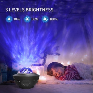 ♝▼USB LED Star Night Light Music Starry Water Wave LED Projector Light Bluetooth Projector Projector (4)