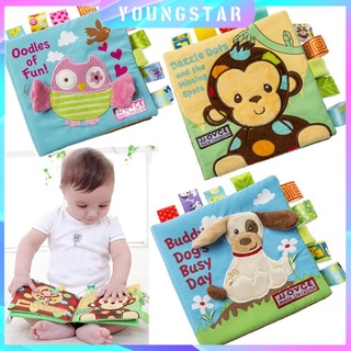 Youngstar-Soft Cloth Books Infant Animal Books Baby Story Book Early Educational Rattle Toys For Newborn Baby