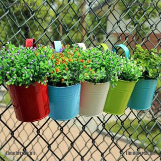 {hot_TH}Metal Iron Hanging Flower Pot Container Home Balcony Garden Plant